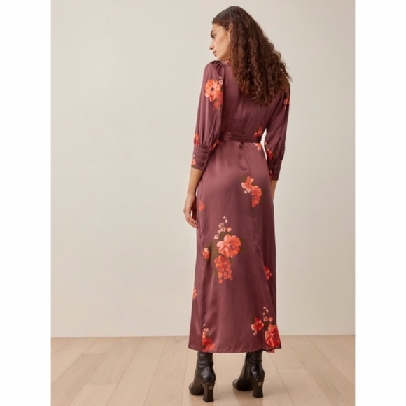 NEW Reformation Merrick Silk Dress Azusa Medium - Picture 15 of 17